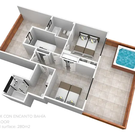 Apartment Vacation I Duplex Con Encanto Bahia, 280m2 Duplex Penthouse, Luxury Complex, A Minute From The Beach, 24-7 Security, In Town *